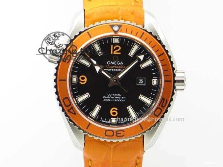 0415 Comfortable Planet Ocean 43.5mm SS VSF 1:1 Best Edition Black Orange Bezel Gray Dial on Nylon Strap A8900 Super Clone V 7730